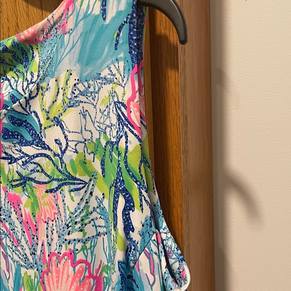 Lulu-B Vibrant Floral Mini Dress - Pink and Blue. - Picture 4 of 5